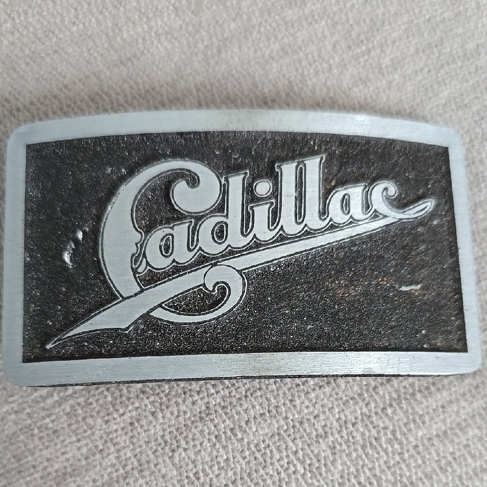 Cadillac Silver and Black Belt Buckle